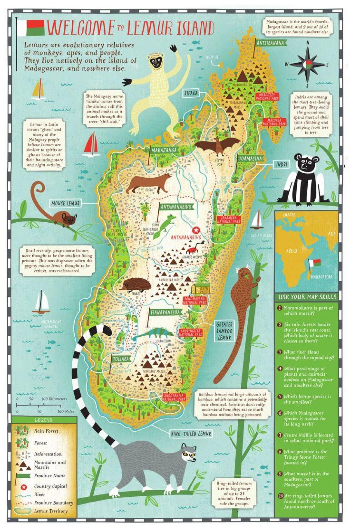 mapa de Madagascar mapa para nenos