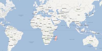 Mapa do mundo mostrando Madagascar