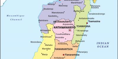 Mapa do mapa político de Madagascar
