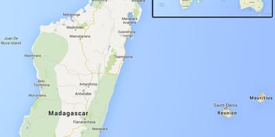 Mapa das illas preto de Madagascar