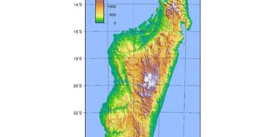 Mapa de Madagascar elevación