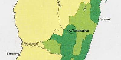 Madagascar densidade de poboación mapa