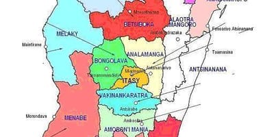 Mapa de Madagascar rexións