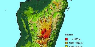 Mapa de Madagascar xeografía